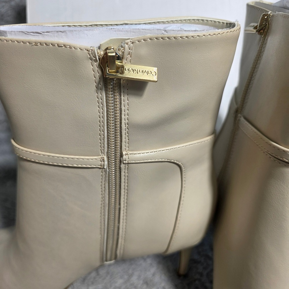 Calvin Klein Vivera Ivory Pointed Toe Ankle Boots Dress Booties Women's 11M NEW - Picture 5 of 8